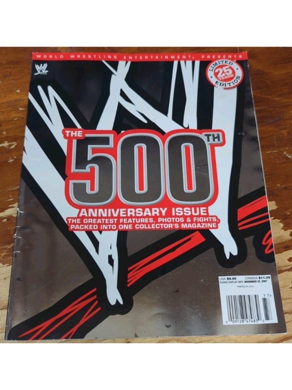 WWE Wrestling Magazine October November 2007 500th Anniversary Issue With Poster